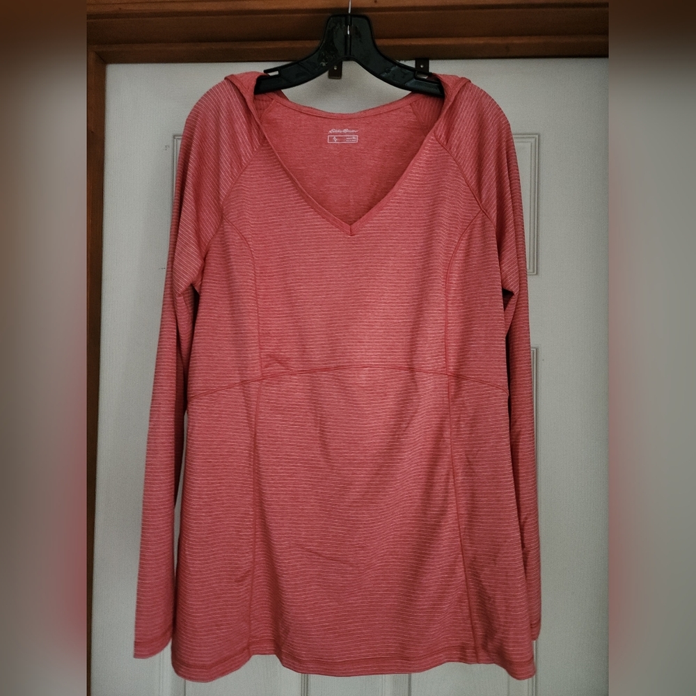 Eddie Bauer Lightweight V Neck Pullover with Hood XL